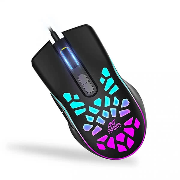 Ant Esports GM80 Wired Gaming Mouse (3600 DPI, Optical Sensor, Black) hover view