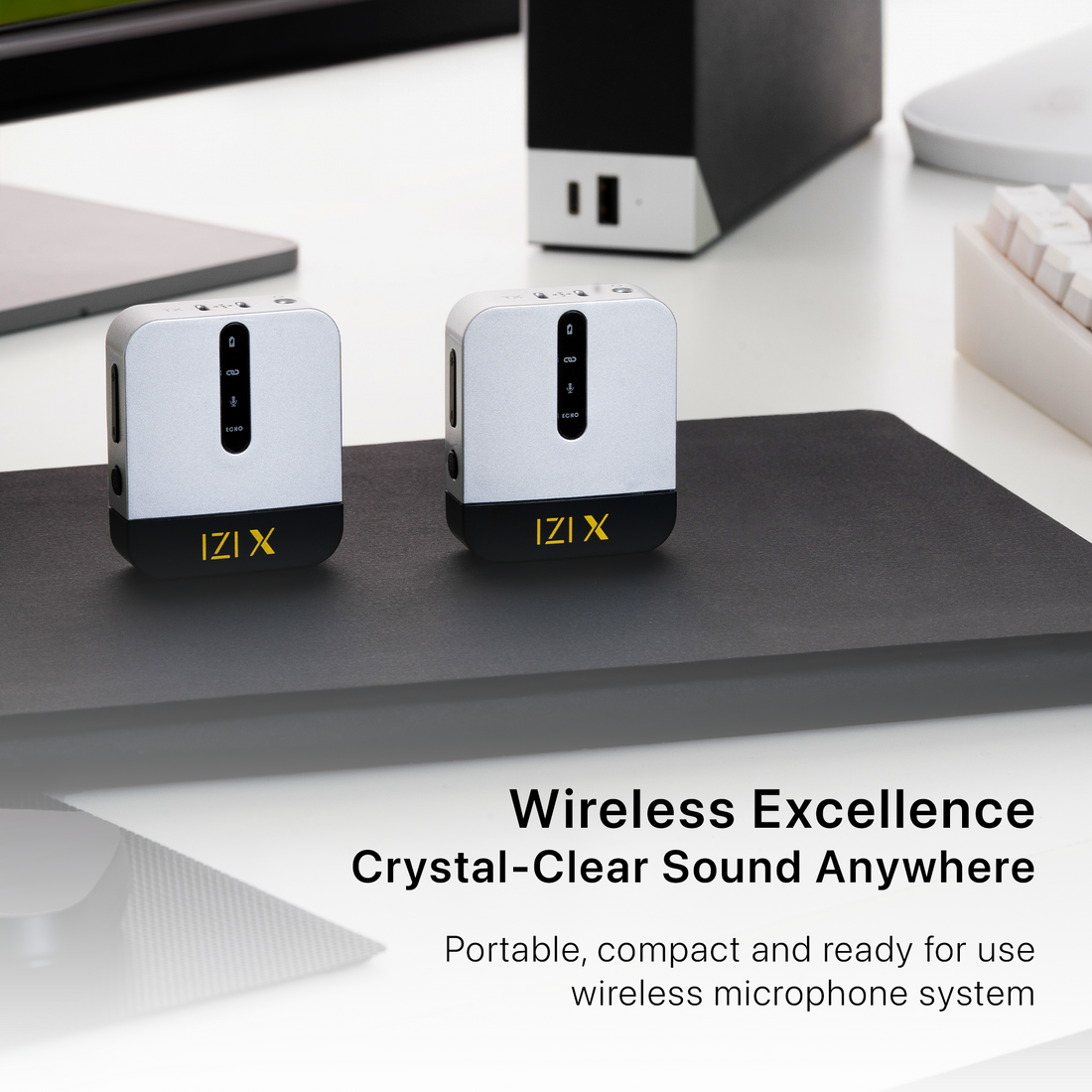 IZI X Wireless Microphone - 360 Omnidirectional, 120M Range, 15Hr Life hover view