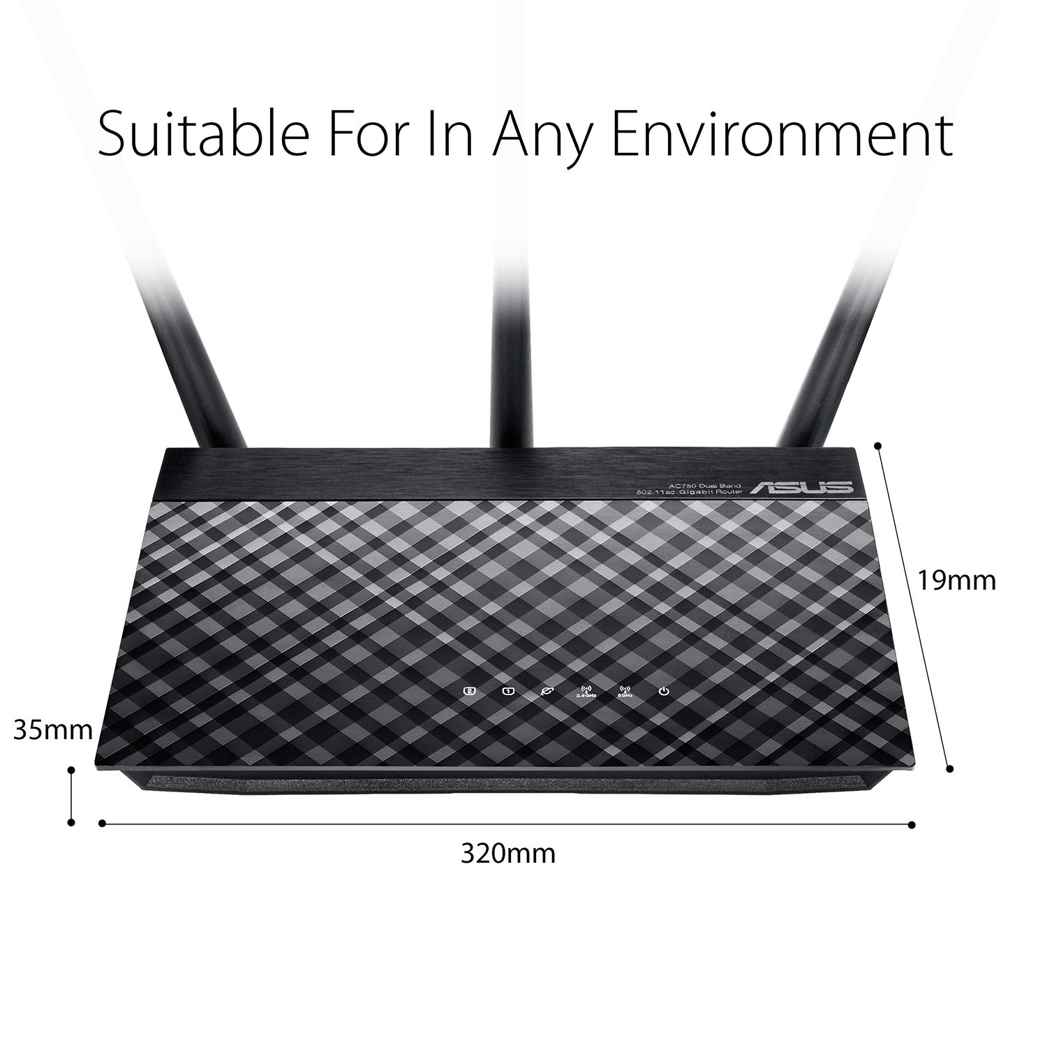 ASUS RT-AC53 AC750 Dual Band WiFi Router (Black) with high Power Design, VPN Server and time scheduling hover view