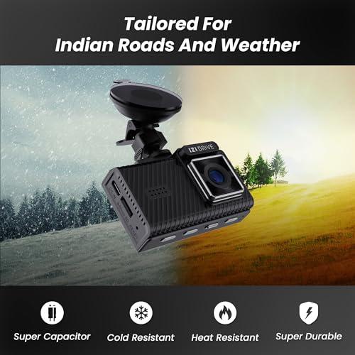 IZI Drive Plus+ 4K Dual Channel Dash Camera with GPS, 3inch HD Screen, 170 Degree Wide Angle, Night Vision, G-Sensor, WiFi, ADAS, Emergency Recording, Made for Indian Roads, Optional Car Park - Image 4