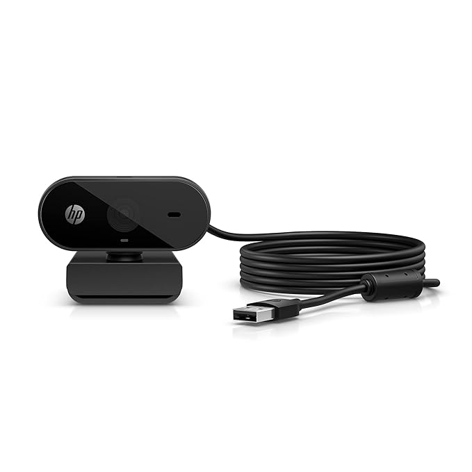 HP 320 FHD Webcam - USB A Computer Camera with Mic & Privacy Cover - for Desktop, Laptop, & Chromebook - 1080p Resolution w/Wide FOV - Zoom