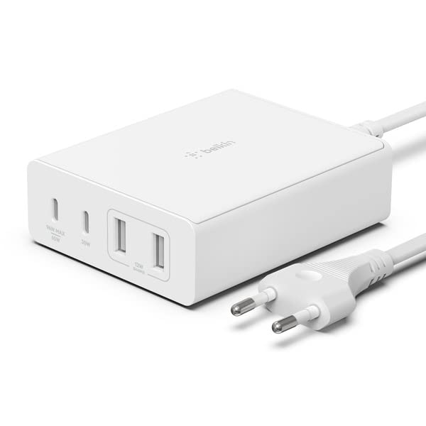 BELKIN 108 W GaN 3.1 A Multiport Mobile WCH010zbWH Charger With Detachable Cable