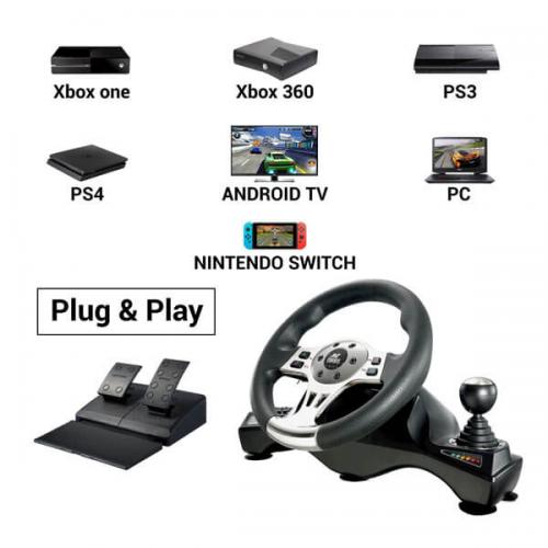 Ant Esports GW190 Racing Wheel and Pedal Set (Black) hover view