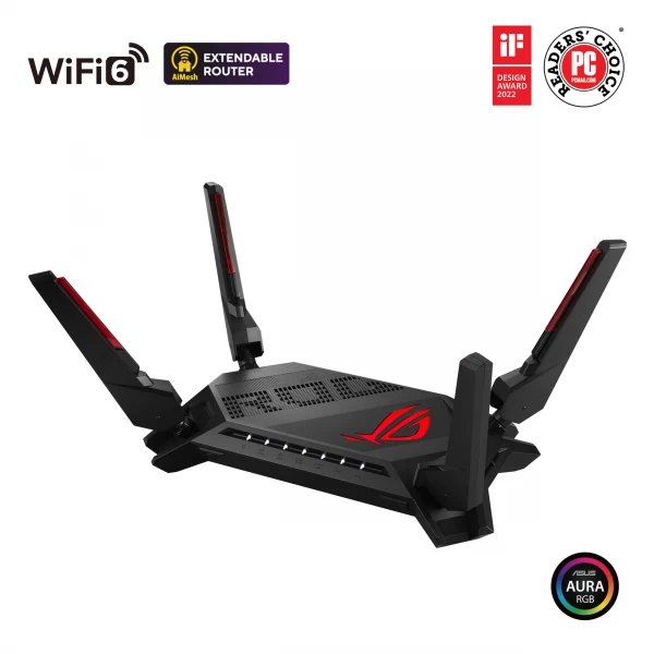 ASUS ROG Rapture GT-AX6000 Dual-Band WiFi 6 Extendable Gaming Router, Dual Ports, AiMesh Compatible hover view