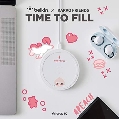 Belkin KAKAO and Friends Official Edition 10W Fast Wireless Charging Pad for All Qi Smart Phones Including iPhone 12, 12 Pro, 12 Pro Max and More - White (AC Adapter not Included) hover view