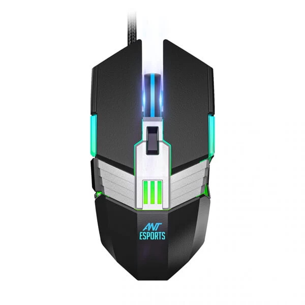 Ant Esports GM90 Wired Gaming Mouse (3200 DPI, Optical Sensor, RGB Lighting, Black)