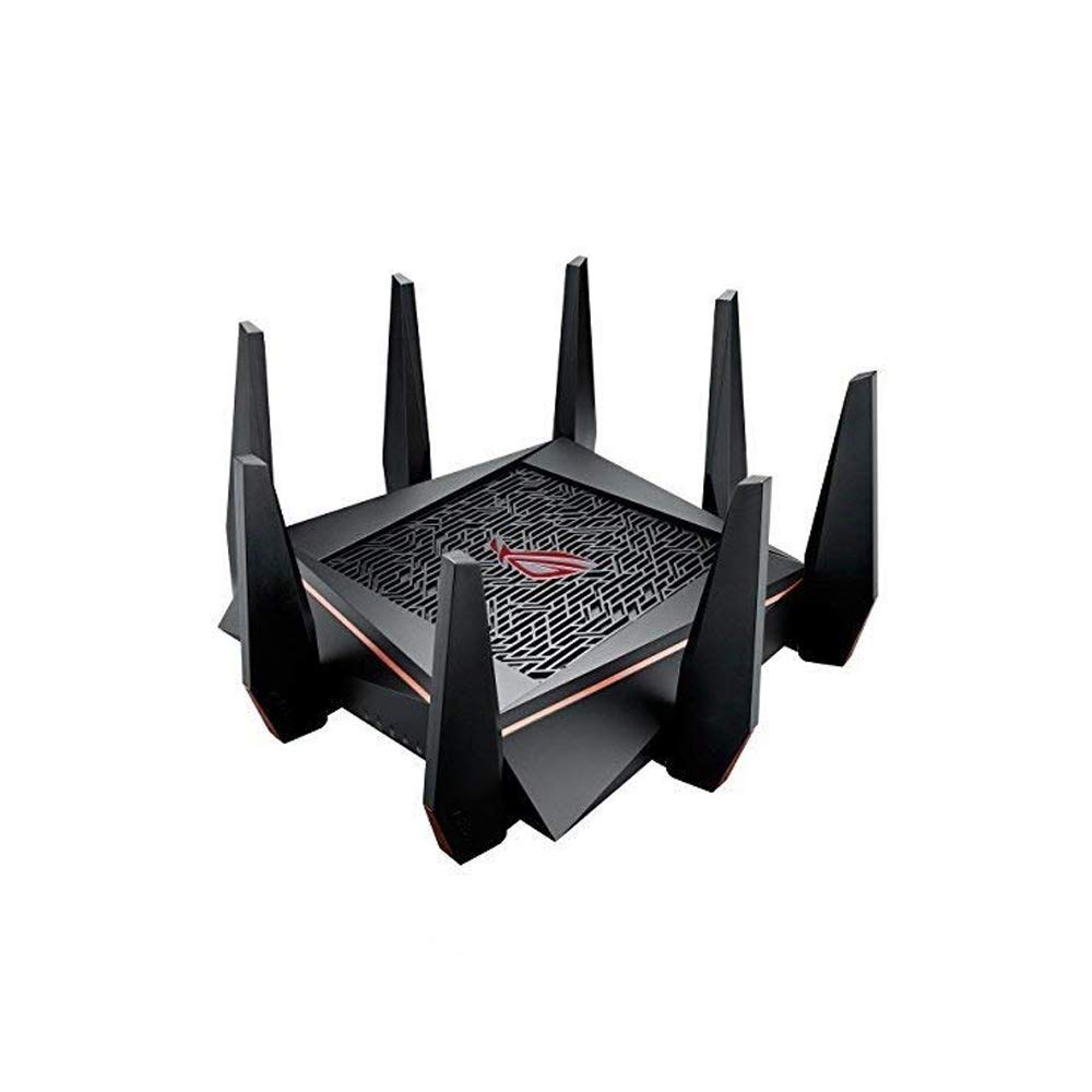 Asus ROG Rapture GT-AC5300 Tri-Band WiFi Gaming Router (Black) for VR and 4K Streaming, with Quad core Processor, Gaming Port, WTFast, Adaptive QoS, and AiProtection Network Security